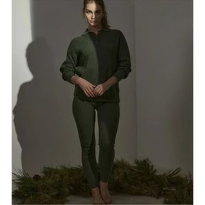 Lunya Cozy Cotton Silk Polo Pullover Sweater